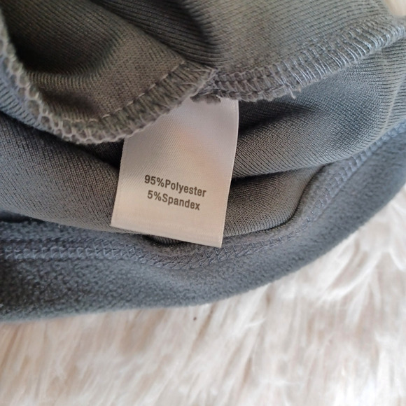 Sahalie Soft Cozy Fleece Gray Long Sleeve Cowl Neck Fleece Jacket with Pockets L - Picture 7 of 9